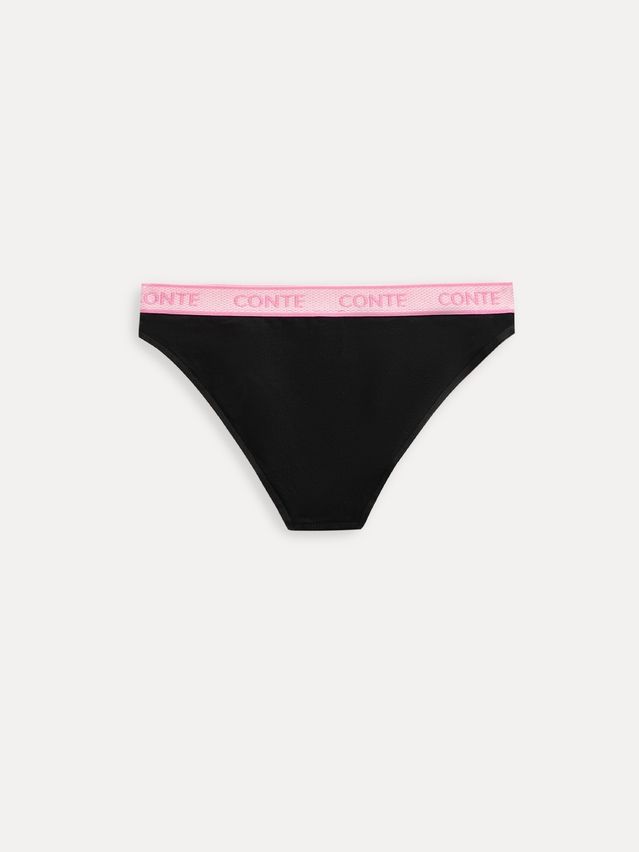 Women's panties CONTE ELEGANT PRINT DOTS LB 2545, s.90, black-pink - 4