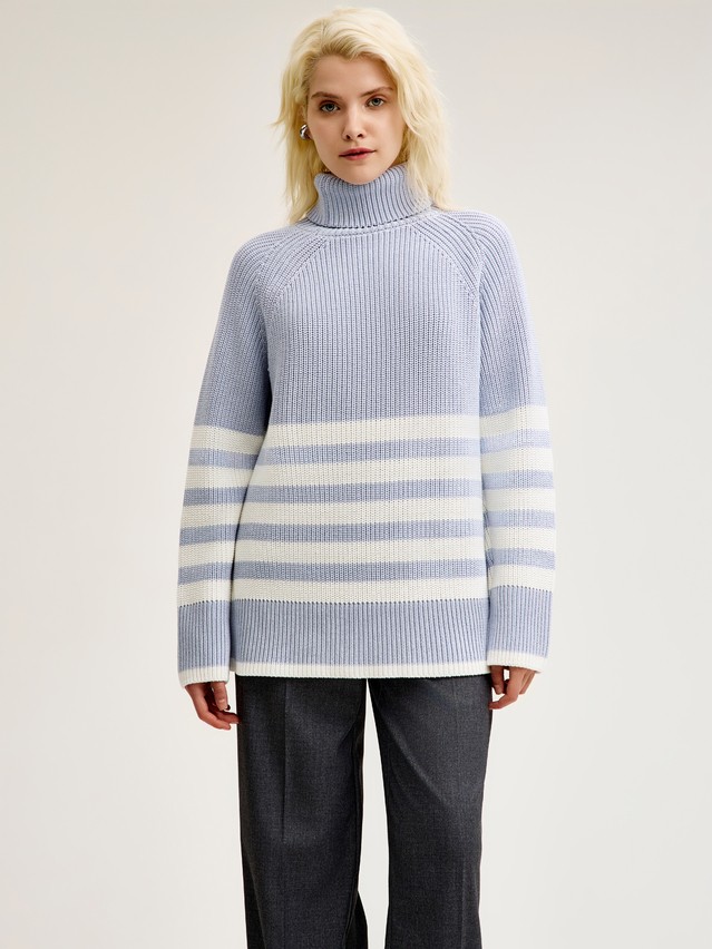 Women's pullover CONTE ELEGANT LDK24116, s.170-84, blue-ecru - 3