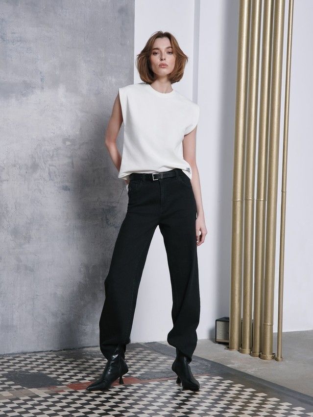 Women's polo neck shirt CONTE ELEGANT LD 2578, s.170-92, off-white - 4