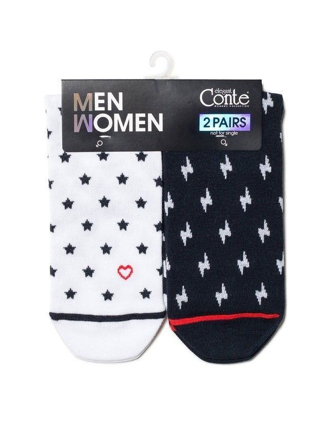 2 pairs of socks for her and for him 18C-227SP; 17S-151SP, s.36-39; 42-45, 724 white-dark blue - 1