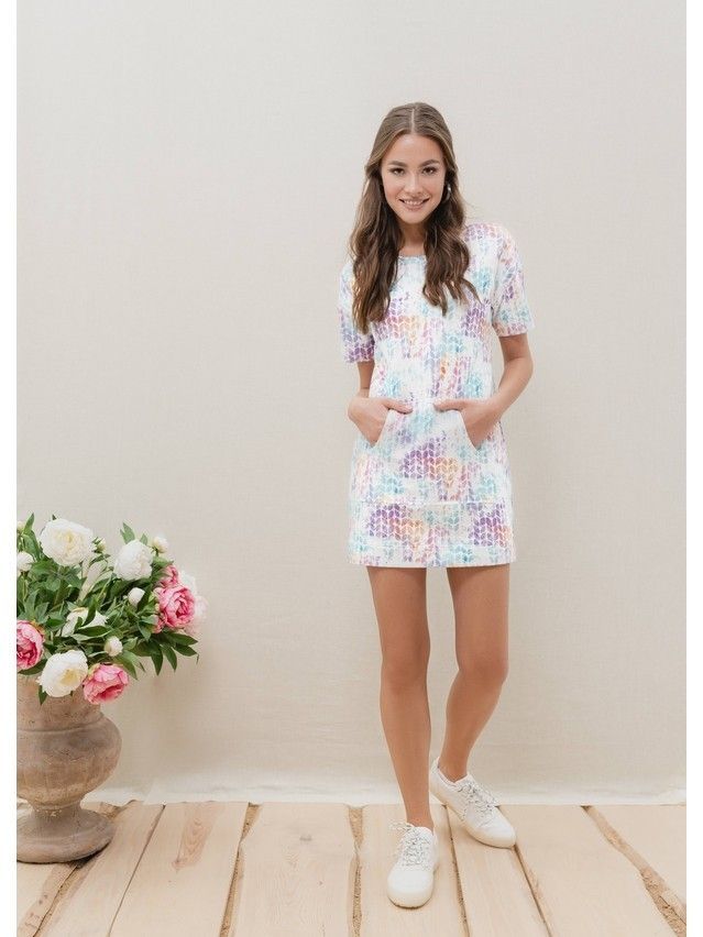 Women's tunic CONTE ELEGANT LTH 897, s.170-100-106, pastel water colour - 1