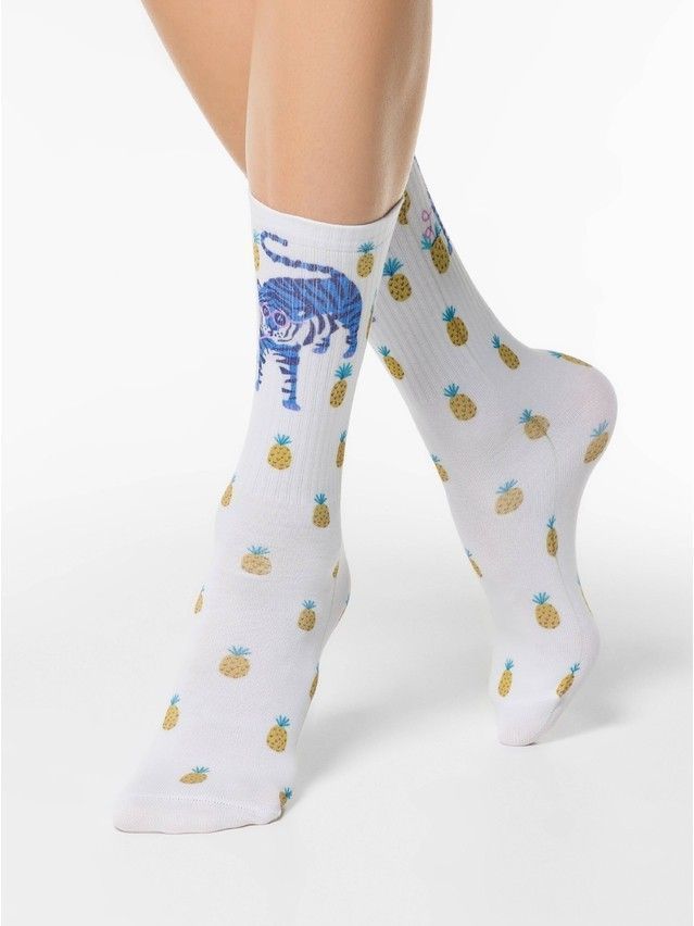 Women's socks CONTE ELEGANT FANTASY, s.23-25, 322 white - 1