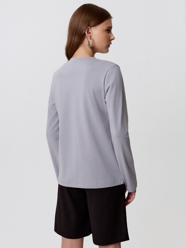 Women's polo neck shirt CONTE LD 3287, s.170-88, grey-flower - 2