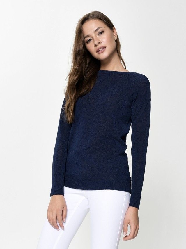 Women's polo neck shirt CONTE ELEGANT LDK049, s.170-84, navy - 1
