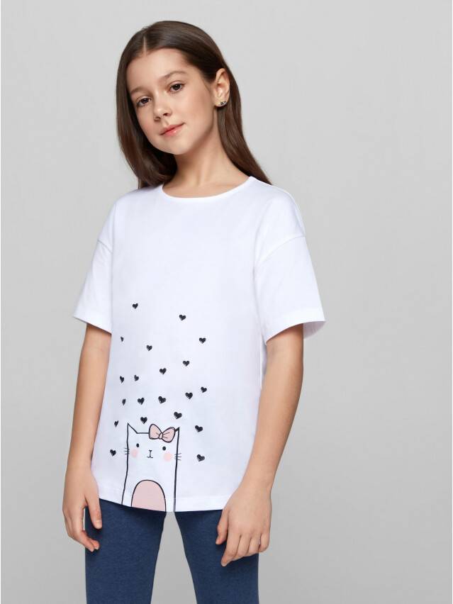 Polo neck shirt for girls CONTE ELEGANT DD 1254, s.98,104-52, white - 1