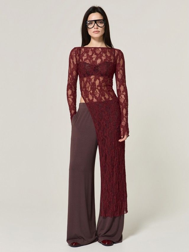 Women's polo neck shirt CONTE LD 3501, s.170-84, burgundy - 1