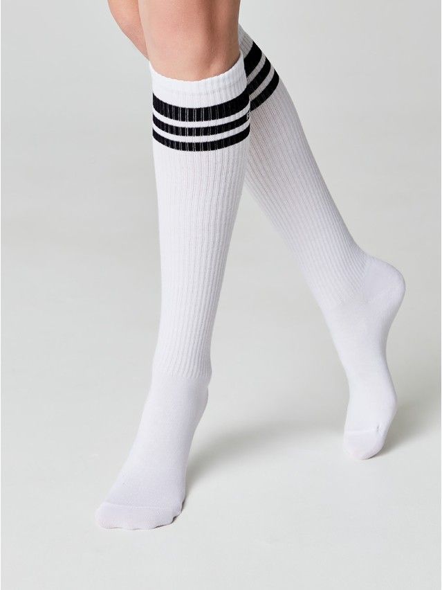 Women's knee high socks CONTE ELEGANT CLASSIC, s.23-25, 009 white - 1