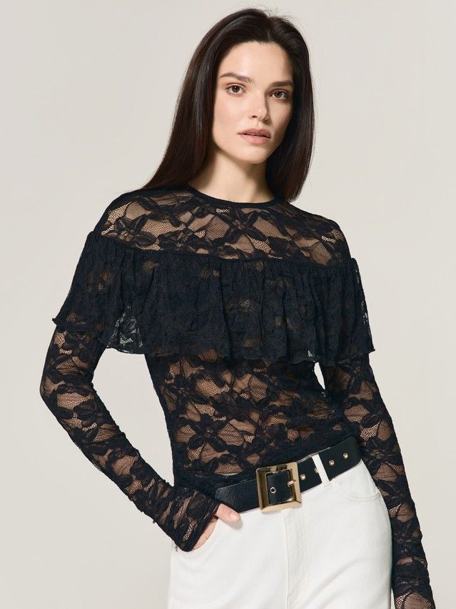 Women's polo neck shirt CONTE LD 3771, s.170-88, black - 3