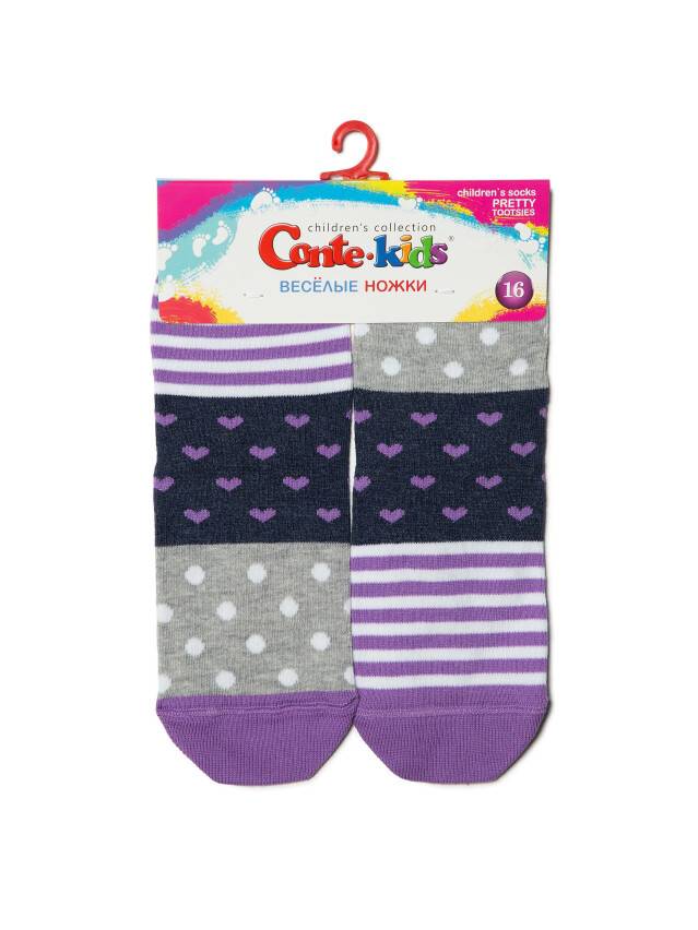Children's socks CONTE-KIDS CHEERFUL LEGS, s.24-26, 282 grey-lilac - 2