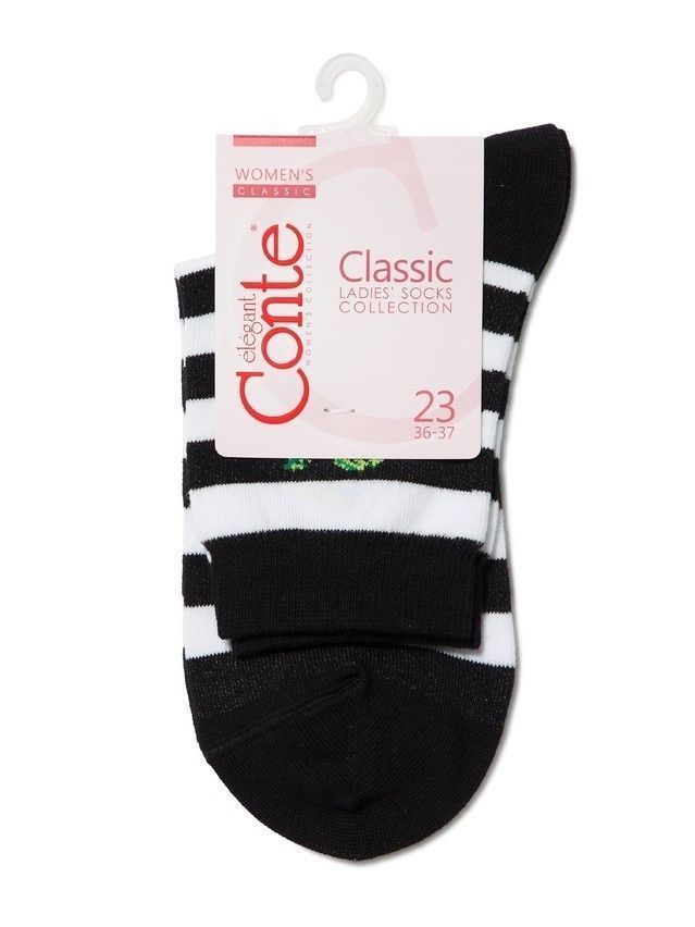 Women's socks CONTE ELEGANT CLASSIC, s.23, 108 black-white - 3