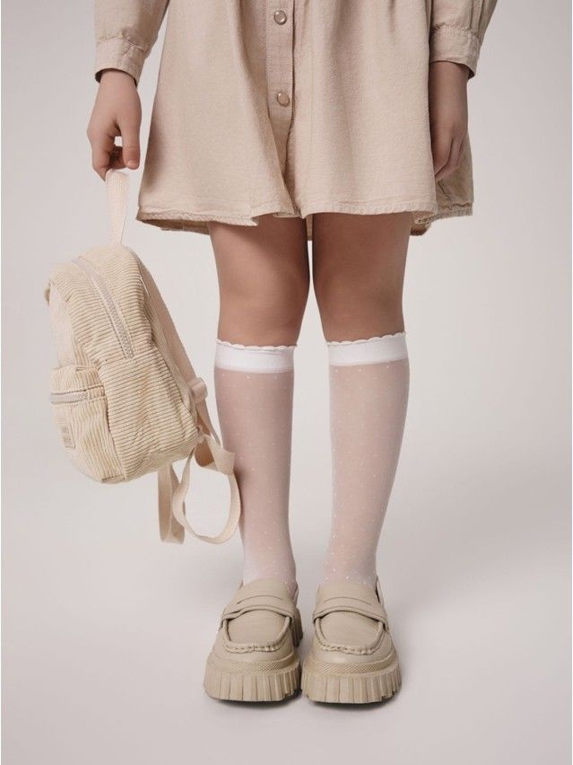 Fancy childrens' Knee-highs CONTE ELEGANT MOLLY, s.27-29, bianco - 1