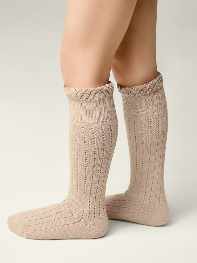 Children's knee high socks CONTE-KIDS MISS, s.16, 058 beige - 3