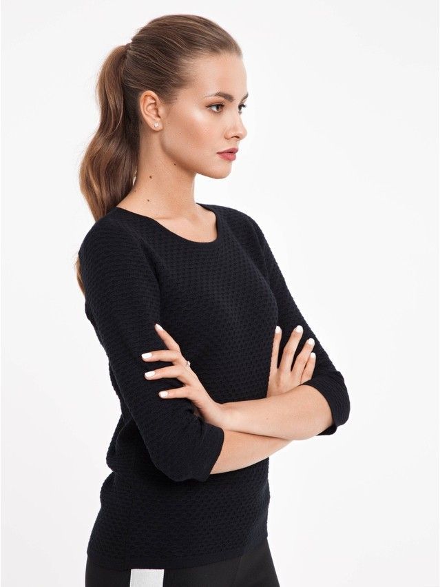 Women's polo neck shirt CONTE ELEGANT LDK006, s.158,164-84, black - 1