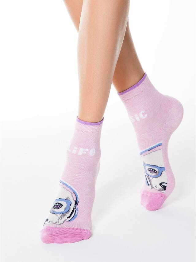 Women's socks CONTE ELEGANT HAPPY, s.23, 099 light pink - 1