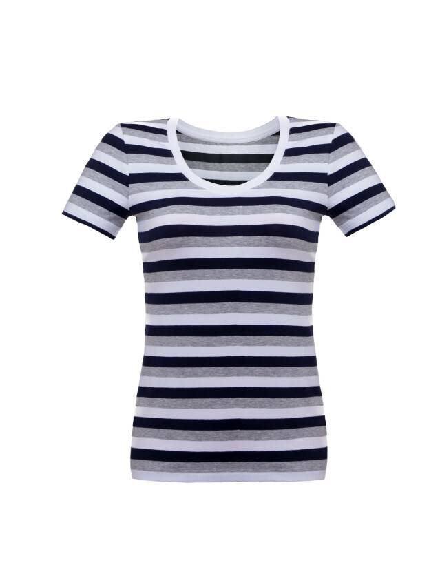 Women's polo neck shirt CONTE ELEGANT LD 632, s.158,164-100, grey-dark blue - 1