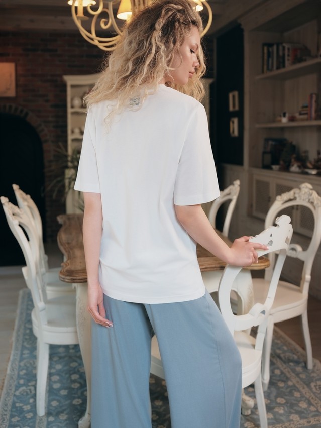 Women's polo neck shirt CONTE ELEGANT LD 3036, s.170-92, milk-dessert - 3