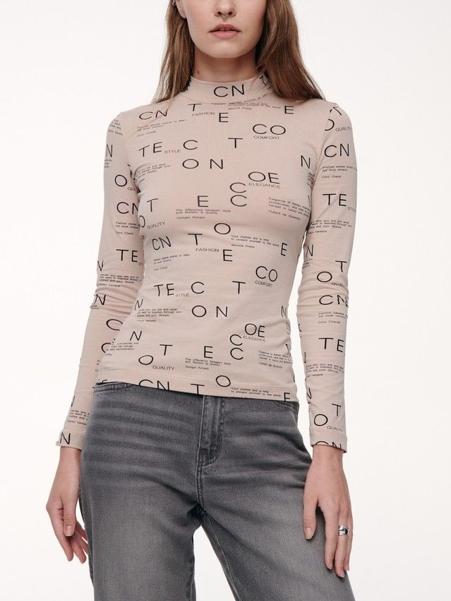 Women's polo neck shirt CONTE ELEGANT LD 2390, s.170-92, cappuccino-conte - 2