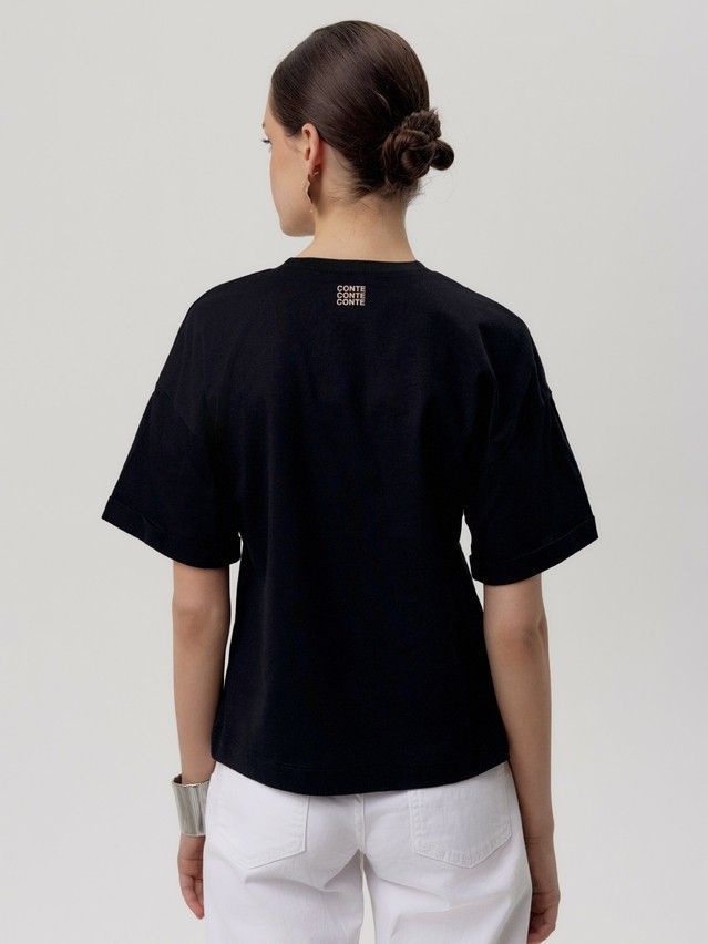 Women's polo neck shirt CONTE ELEGANT LD 2680, s.170-92, black-town - 3