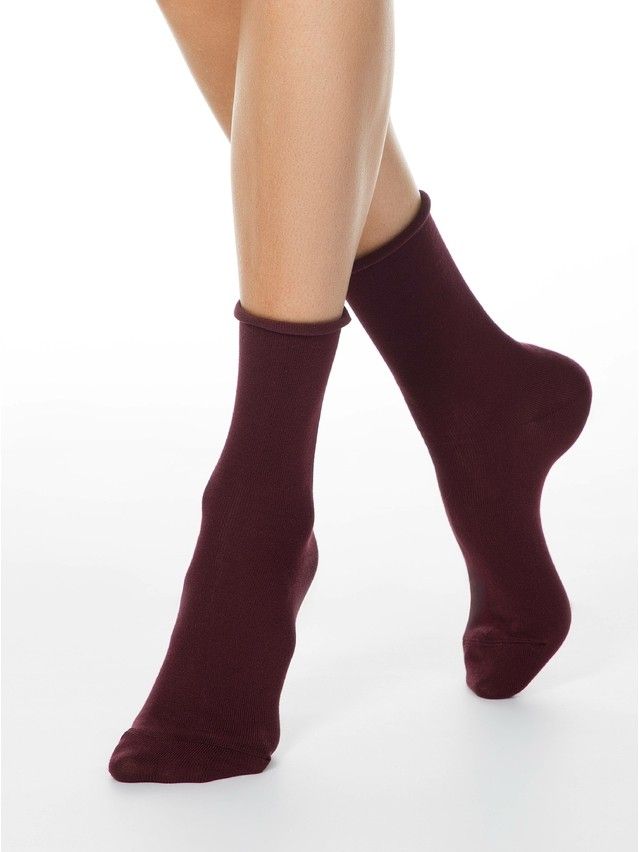 Women's cotton socks COMFORT (without elastic) 19C-101SP, rives. 36-37, 000 maroon - 1