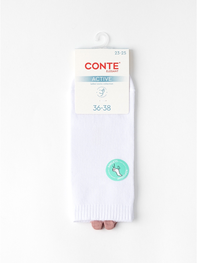 Women's socks CONTE ELEGANT ACTIVE, s.25-27, 221 white-ash pink - 4