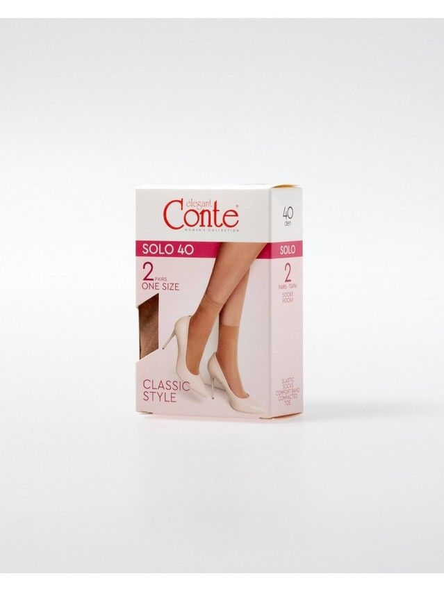Women's socks CONTE ELEGANT SOLO 40 (2 pairs) (box),s.23-25, natural - 3