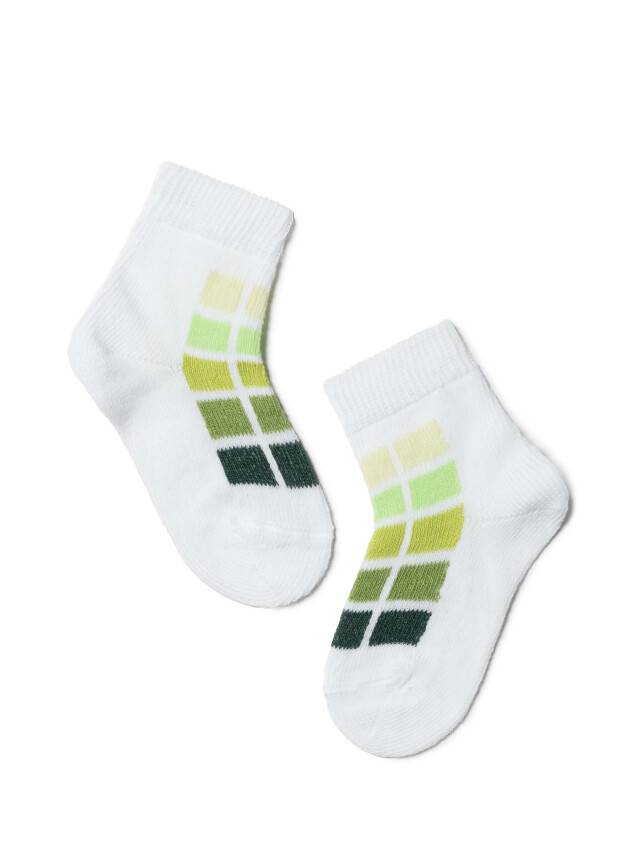 Children's socks CONTE-KIDS TIP-TOP, s.15-17, 217 white-lettuce green - 1