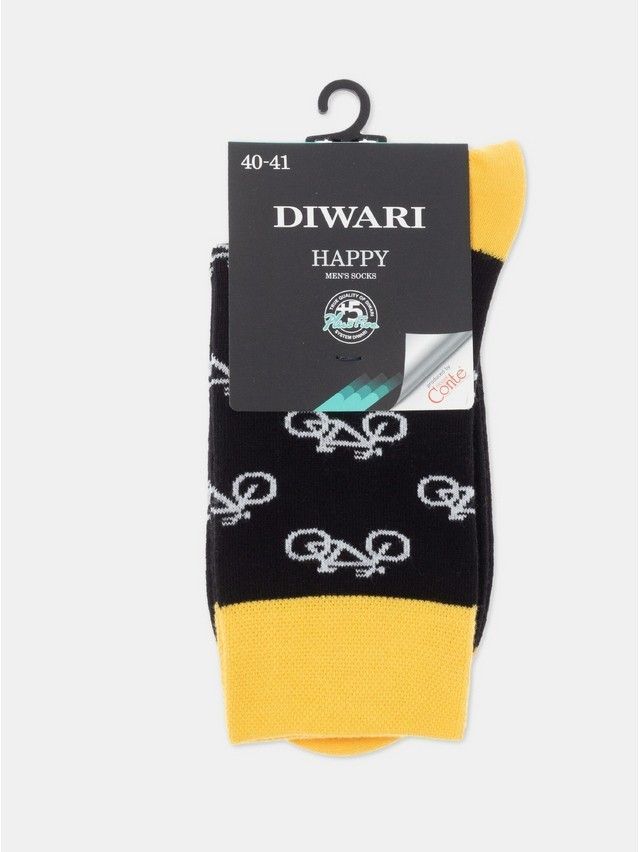 Men's socks DiWaRi HAPPY, s. 40-41, 057 black-yellow - 2