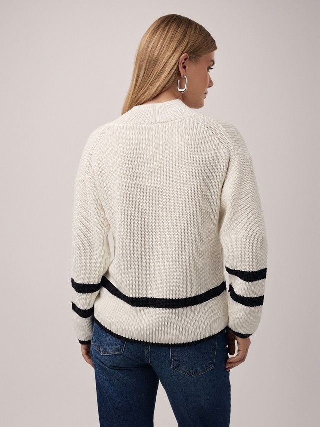 Women's pullover CONTE ELEGANT LDK2398, s.170-84, ecru-black - 4
