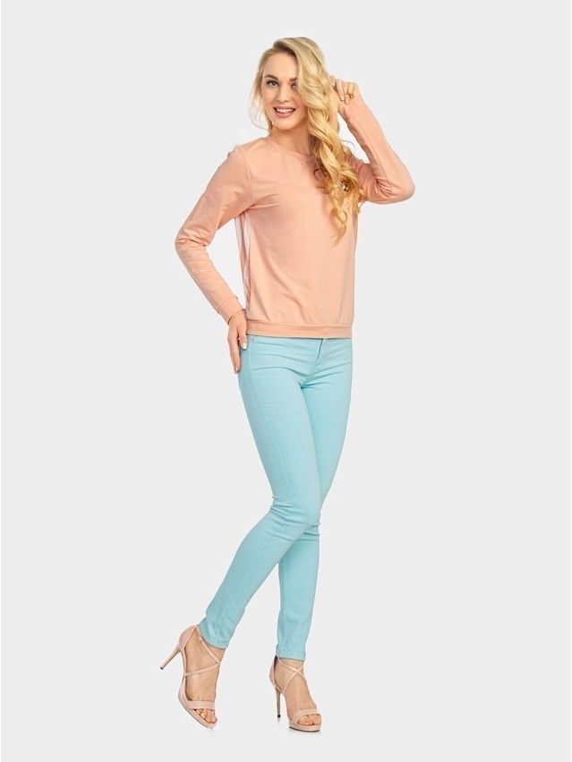 Women's polo neck shirt CONTE ELEGANT LD 704, s.158,164-100, peach - 2