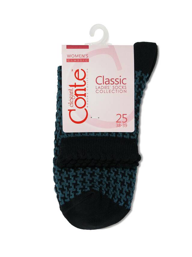 Women's socks CONTE ELEGANT CLASSIC, s.23, 056 black-dark azure - 2