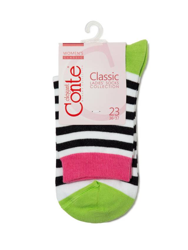 Women's socks CONTE ELEGANT CLASSIC, s.23, 087 white-black - 3