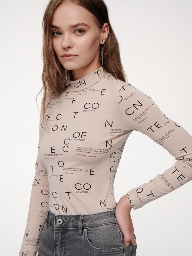 Women's polo neck shirt CONTE ELEGANT LD 2390, s.170-92, cappuccino-conte - 3