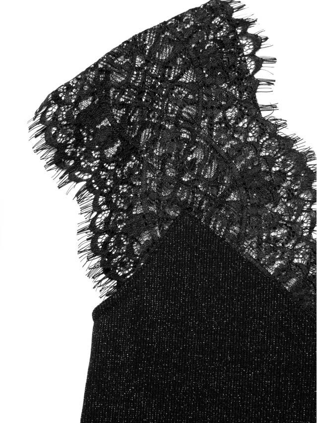 Women's polo neck shirt CONTE ELEGANT LD 1152, s.170-100, black-silver - 5