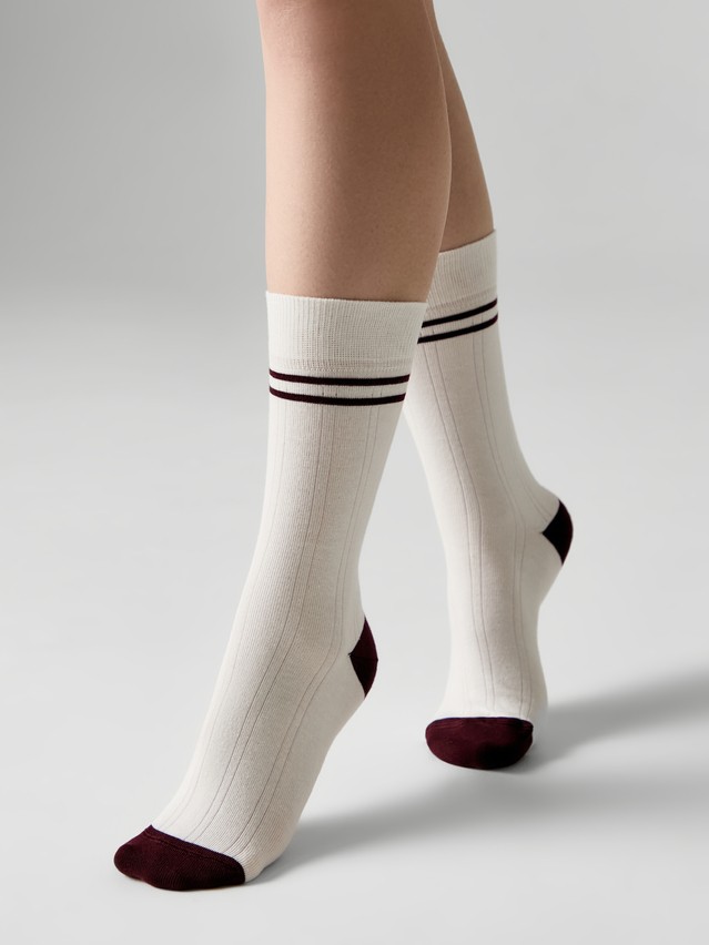 Women's socks CONTE ELEGANT SPORT, s.23-25, 1104 milky-burgundy - 1