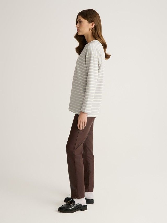 Women's polo neck shirt CONTE ELEGANT LD 2955, s.170-92, grey-white - 2