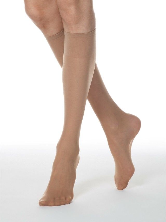 Women's knee high socks CONTE ELEGANT TENSION SOFT 40 (1 pair),s.23-25, natural - 1
