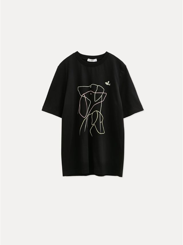 Women's polo neck shirt CONTE ELEGANT LD 3036, s.170-92, black-dogs - 5