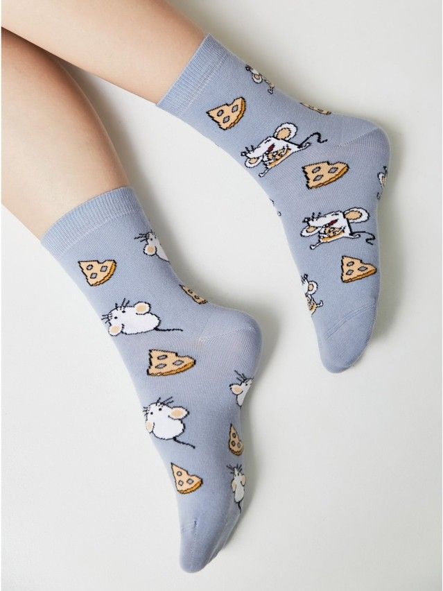 Women's socks CONTE ELEGANT HAPPY, s.23-25, 150 light denim - 4