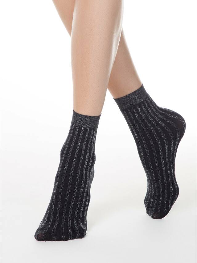 Women's socks FANTASY 19C-25SP, rives. 36-39, nero - 1