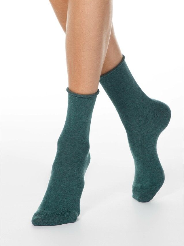 Women's cotton socks COMFORT (without elastic) 19C-101SP, rives. 36-37,000 dark turquoise - 1