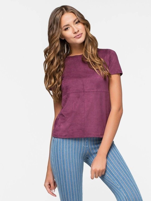 Women's polo neck shirt CONTE ELEGANT LD 630, s.170,176-100, wine-coloured - 1