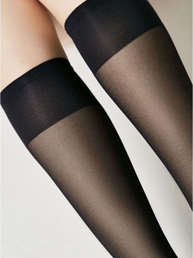 Women's knee high socks CONTE ELEGANT TENSION SOFT 40 (1 pair),s.23-25, nero - 8