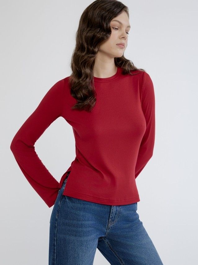 Women's polo neck shirt CONTE ELEGANT LD 3131, s.170-92, dark red - 2