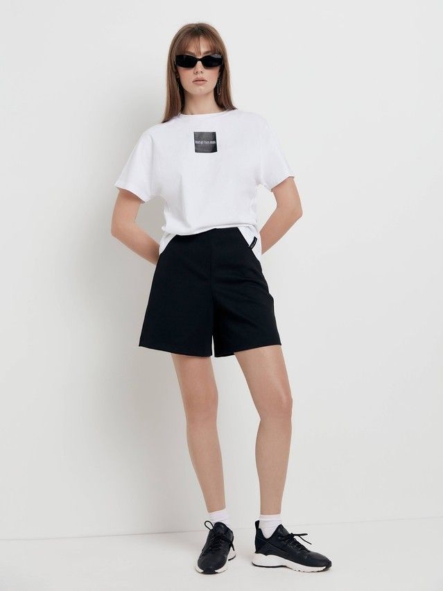 Women's polo neck shirt CONTE ELEGANT LD 1649, s.170-100, white-black - 3
