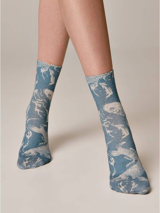 Women's socks CONTE ELEGANT FANTASY, s.23-25, 398 grey-turquoise - 2