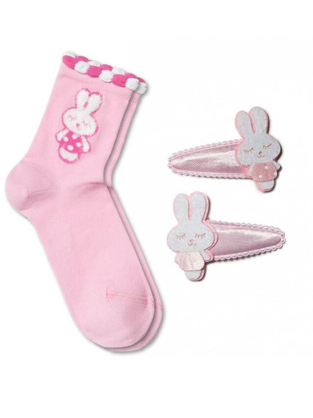Children's socks TIP-TOP (with hair clips) 17S-88SP, s.24-26, 290 light pink - 1