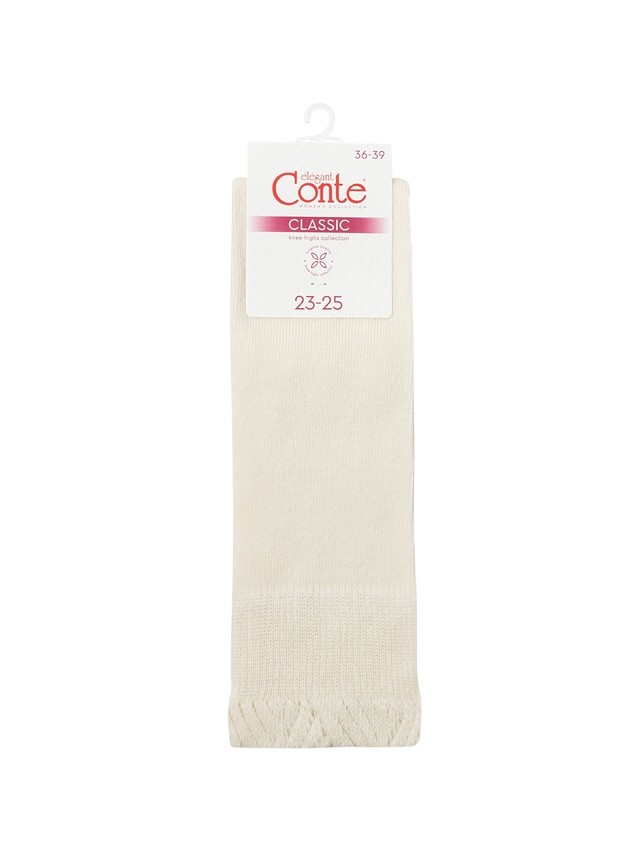 Women's knee high socks CONTE ELEGANT CLASSIC, s.23-25, 012 milky - 3