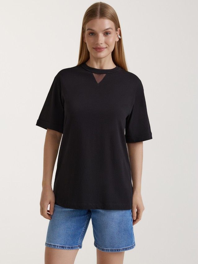 Women's polo neck shirt CONTE ELEGANT LD 3090, s.170-92, black - 2