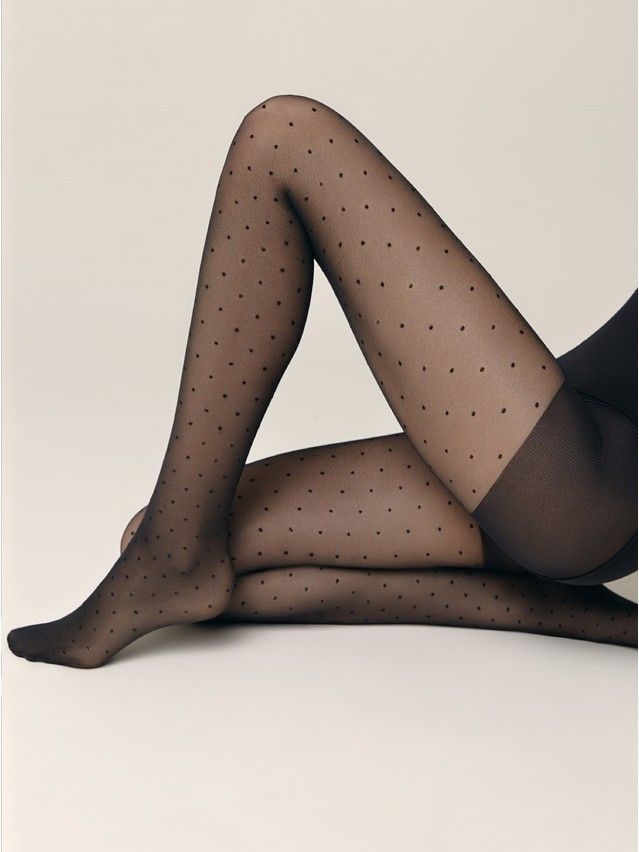 Women's tights CONTE ELEGANT DOTS SLIM, s.2, nero - 2