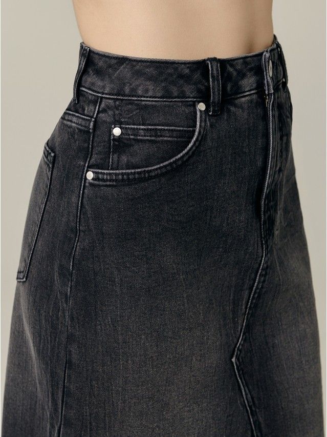 Denim skirt CONTE ELEGANT CON-686, s.170-94, washed black - 4